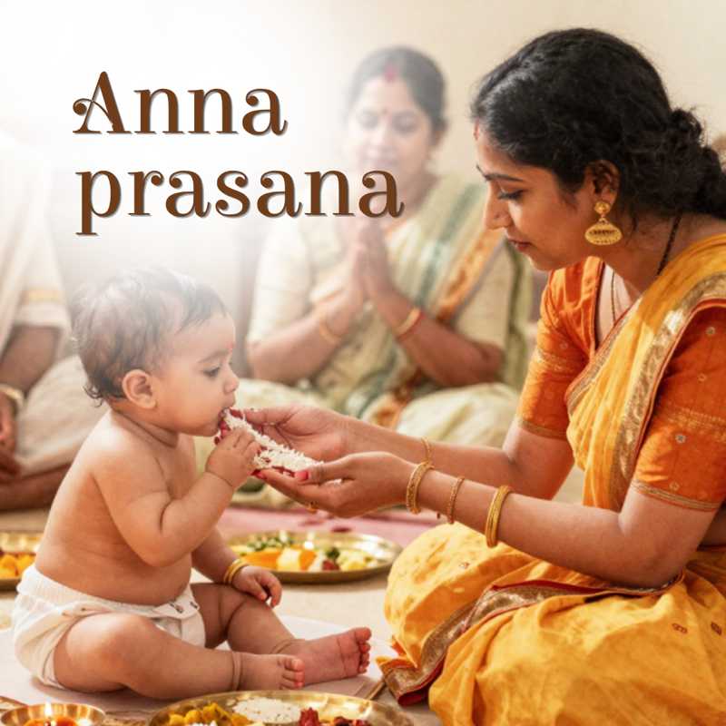 Annaprashana ceremony at Govardhan Eco Village