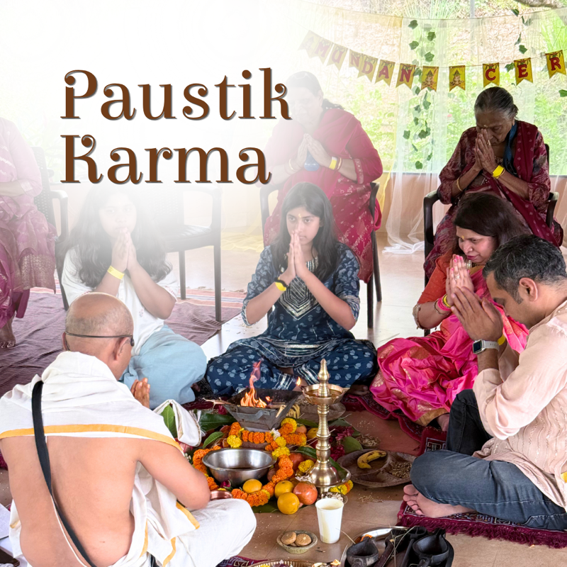 Paustik Karma ceremony at Govardhan Eco Village