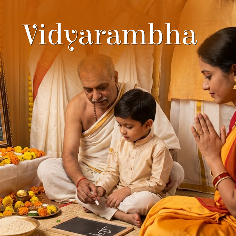 Vidyarambha ceremony at Govardhan Eco Village